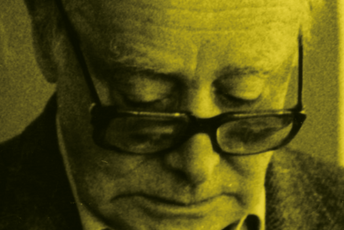 Grafika z głową Jerzego Giedroycia 